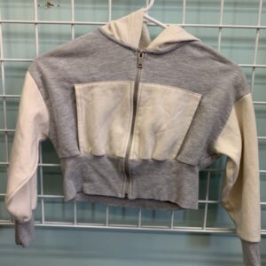 Size 7/8 - Grey/Cream Crop Sweatshirt
