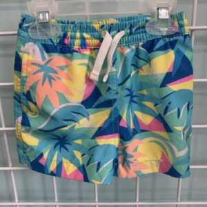 Size 2T - Blue Floral Swim Trunk