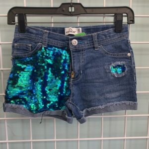 Size 10 - Blue Jean Sequin Short