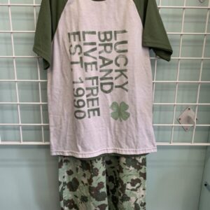 Size 10/12 - Green/White Lucky Brand PJ Set