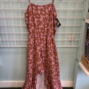 Size 14/16 - Pink/Brown Floral Romper Dress (New)