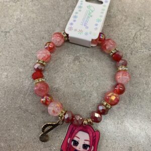 Toy - K Pop Demon Hunter: Beaded Charm Bracelet - Pink/Red Mira (New)