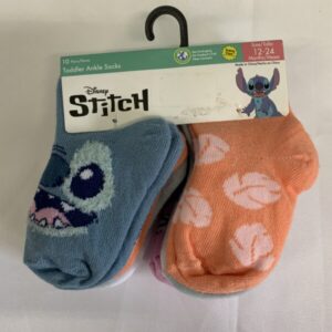 Gear: Toddler 12/24 Month - Disney Stitch Ankle 10 Pack Socks (New)
