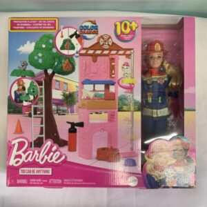 Toy - Barbie Doll - You Can Be Anything, Firefighter Playset (New)