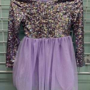 Size 6/7 - Purple/Silver Sequin and Tulle Dress