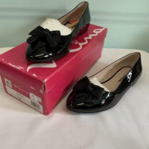 Shoes - Size 03 Youth, Black Shiny Bow Dress Shoe (New)