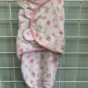 Size 0/3 Month - White/Pink Owls Swaddle Me