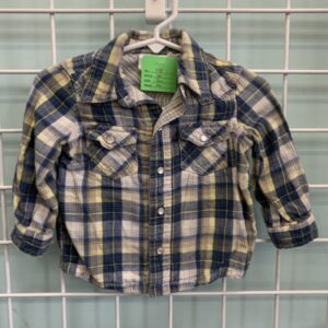 Size 09 Month - Blue Plaid Shirt