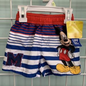 Size 12 Month - Blue/Red Mickey Mouse Swim Trunk (New)