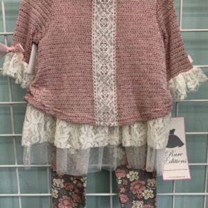 Size 24 Month - Pink/Grey Lace & Floral Set (New)