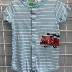 Size 24 Month - Blue Firetruck Romper
