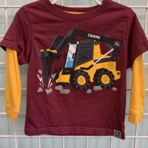 Size 2T - Maroon John Deere Tractor Shirt
