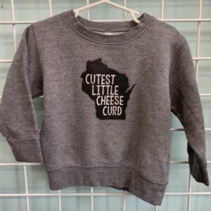 Size 2T - Grey Cutest Little Cheese Curd Sweatshirt