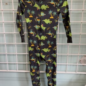 Size 3T - Grey Dinosaur Pirate Footless Sleeper