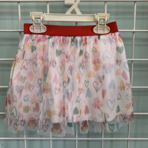 Size 3T - White/Red Heart Minnie Mouse Tutu Skirt