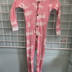 Size 4T - Pink/White Moose Lazy One Footless Sleeper
