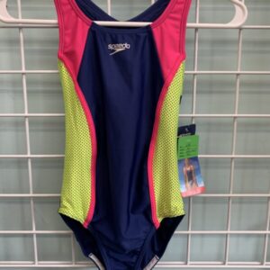 Size 10/12 - Blue/Pink/Yellow Speedo Swimsuit (New)