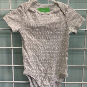 Size 03/06 Month - Grey/White Onesie