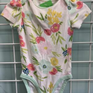 Size 12 Month - White/Pink Floral Onesie