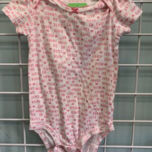 Size 24 Month - White/Pink Hello Onesie