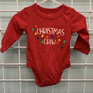 Size 00/03 Month - Red Christmas Crew Onesie