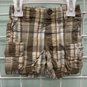 Size 12 Month - Brown/Blue Plaid Short