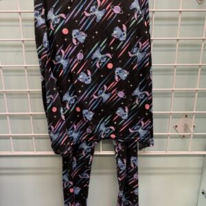 Size 8 - Black/Pink Stitch Cuddl Dud Long Underwear Set