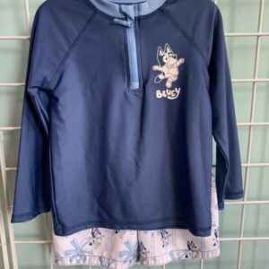 Size 3T - Blue/White Bluey Swimset