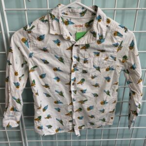 Size 6/7 - White Dinosaur Shirt