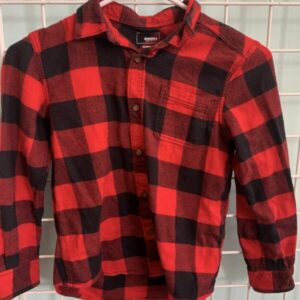 Size 8 - Red/Black Flannel Shirt (1 Pocket)