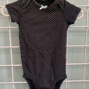Size 03/06 Month - Black/White Dot Onesie