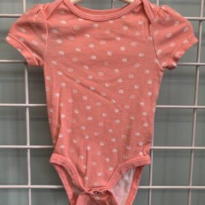 Size 06/09 Month - Pink/White Polka Dot Onesie