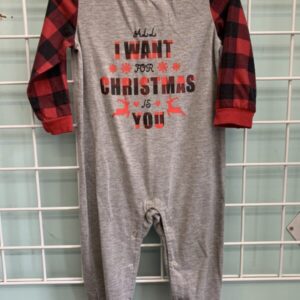 Size 12/18 Month - Grey/Red All I Want For Christmas Is You Romper