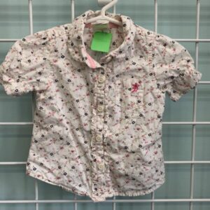 Size 18 Month - White Floral Shirt