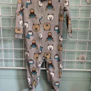 Size 2T - Grey Animals Sleeper