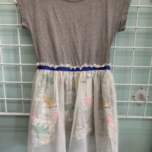 Size 7/8 - Grey Dinosaur Dress
