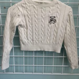 Size 7/8 - White Crop Sweater