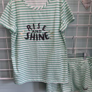 Size 12 - Green/White Rise and Shine PJ Set