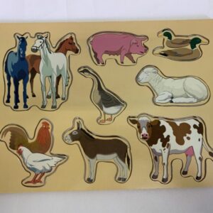 Puzzle: 08 pc. Farm Animals Wooden