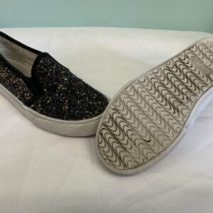 Shoes - Size 03 Youth, Black Sparkle Slip On