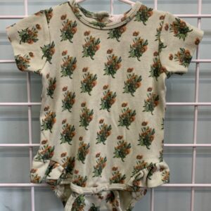 Size 12/18 Month - Green Floral Kate Quinn Organic Onesie