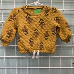 Size 12 Month - Yellow Quilted Floral Shirt