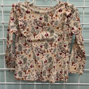Size 3T - Cream Fox & Owl Shirt