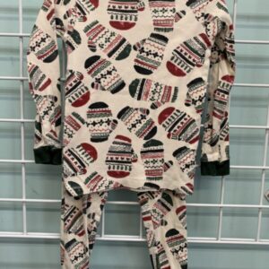 Size 3T - Cream/Green Mitten PJ Set