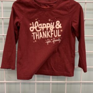 Size 3T - Maroon Happy & Thankful Shirt