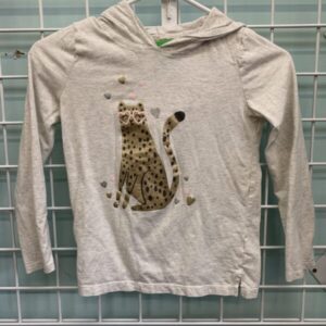Size 8 - Grey Cheetah Hooded Shirt