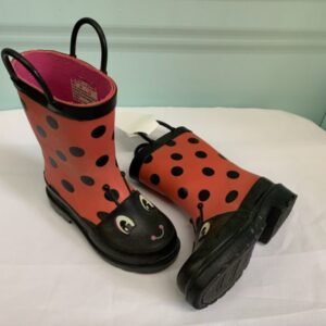 Boots - Size 07/08 Toddler, Red/Black Ladybug Rain Boot