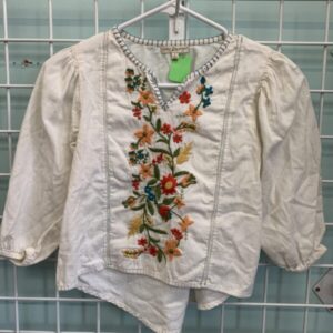 Size 6 - White Embroidered Shirt