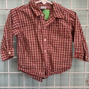 Size 06/12 Month - Red Plaid Shirt