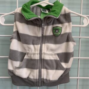 Size 12 Month - Grey/White Fleece Vest